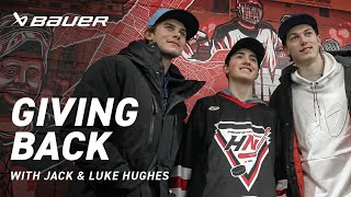 Luke and Jack Hughes Give Back with BAUER [upl. by Bowlds]