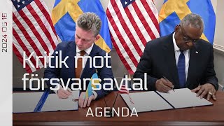 Agenda – Kritik mot försvarsavtal SVT 20240616 [upl. by Aleusnoc318]