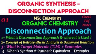 Disconnection Approach  Intro  BasicsExamplessynthon  Synthetic equivalent mscchemistrynotes [upl. by Atsirt]