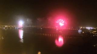 Forth Road Bridge 50th Anniversary Fireworks from the top of the Forth Bridge [upl. by Sackville]