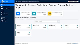 Budget and Expense Tracker System in PHP DEMO [upl. by Hanover]