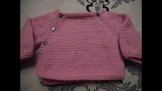 tuto tricot brassière raglan bébé parti 2 [upl. by Alyahsat]