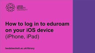 How to log in to eduroam on your iOS device [upl. by Bussy904]