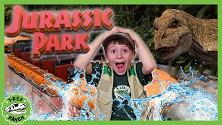 Jurassic Park TRex amp Giant Life Size Dinosaurs at Universal Studios  TRex Ranch Dinosaur Videos [upl. by Ayyn]