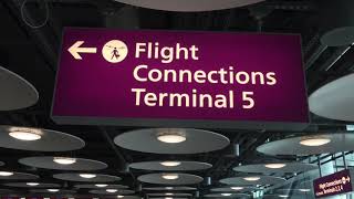 Heathrow Bus Transfer Terminal 3 to Terminal 5 [upl. by Reteip]