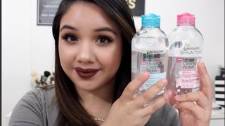 NEW Garnier Micellar Cleansing Water Review  Demo [upl. by Gwynne128]