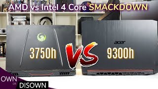 AMD Ryzen 7 3750h Vs Intel i5 9300h  4 core CPU Smackdown [upl. by Attena]