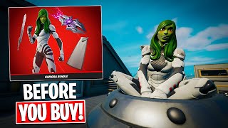 NEW GAMORA BUNDLE Gameplay  Combos Before You Buy Fortnite Battle Royale [upl. by Merow358]