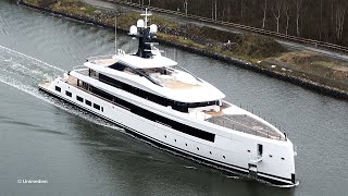 HAVEN yacht  first sea trials of brand new LURSSEN superyacht project CALI  Kiel Canal  NOK  4K [upl. by Androw]