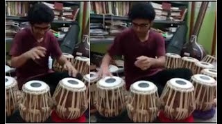 Indian student playing top quality traditional tabla instrumentindian musical instruments [upl. by Enomes235]