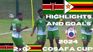 Kenya vs Zimbabwe 20  Highlights and Goals  3nd Round  Group B  2024 COSAFA Cup [upl. by Iggie888]