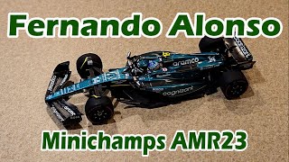 THE RETRUN OF MINICHAMPS Fernando Alonso AMR23 Aston Martin MiniChamps Review  F1 Diecast Review [upl. by Damales]