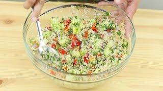 Couscous Salad  Healthy and Easy  Vegetables  Herbs [upl. by Assiram437]