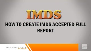 IMDS Turorial  How to Create IMDS accepted Full Report [upl. by Reginauld634]