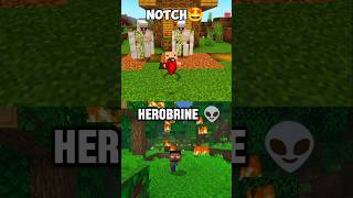 Which is better Poi poi poi Minecraft Herobrine 🥰 and Notch🤩 trending minecraft gaming shorts [upl. by Eiltan]