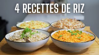 4 DELICIEUSES RECETTES DE RIZ POUR ACCOMPAGNER VOS PLATS  facile et rapide [upl. by Leihcey]