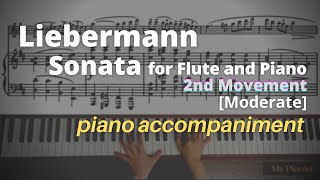 Liebermann  Sonata for Flute and Piano Op23 2nd Mov Piano Accompaniment Moderate [upl. by Nevile711]