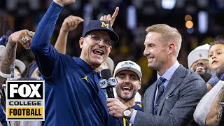 Michigans full trophy ceremony after defeating Iowa in the Big Ten title game  CFB on FOX [upl. by Sivar]