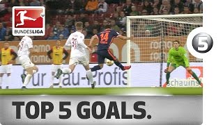 Top 5 Goals  Robben Pizarro and More with Incredible Strikes [upl. by Naihtsirc832]