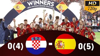 Croatia Vs Spain Extended Highlights  UEFA Nations League Final 2023 [upl. by Iturhs]