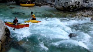 Whitewater canoeing at the Soca in Slovenia [upl. by Natehc266]