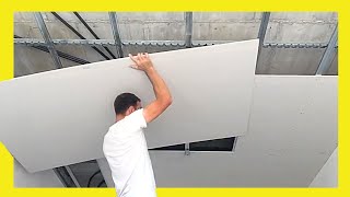 🔰 How to install and PLASTERBOARD Ceiling 🔵 SAW Profiles 👉 Drywall [upl. by Aicram]