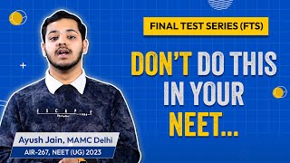 How Final Test Series FTS helped Ayush Jain reduce exam fear [upl. by Nanam612]