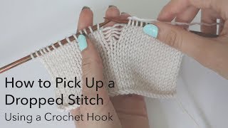 How to Pick Up A Dropped Stitch Using a Crochet Hook [upl. by Deeann]