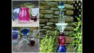 Easy DIY Glass Garden Art Totem with Thrift Store Finds [upl. by Turley]