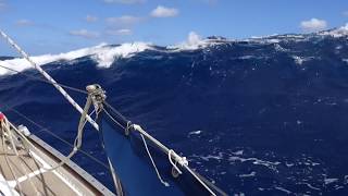 28 foot yacht semi knock down by breaking wave in stormy seas [upl. by Gibby420]