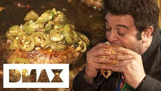 Adam Dares To Try Out The Burger From Hell  Man V Food [upl. by Atinej481]