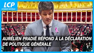 Aurélien Pradié sa réponse à la déclaration de politique générale de Michel Barnier  1102024 [upl. by Strickler]