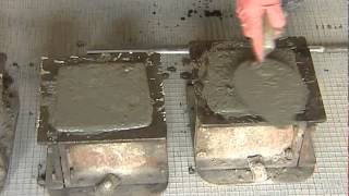 TEST FOR COMPRESSIVE STRENGTH OF CONCRETE CUBE CASTING [upl. by Lanoil]