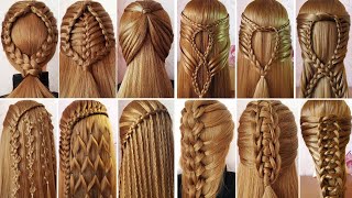 12 Easy Braid Hairstyle Tutorial 😍 Hairstyle Transformations 😍 Coiffures avec Tresses pour lécole [upl. by Cruce]