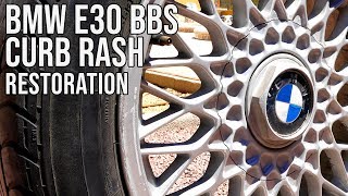 Heavily Curbed BMW E30 BBS Wheels  Full Restoration  BMW E30 325i Sport Restoration S2 E5 [upl. by Adorne]