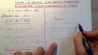 Exemple de résolution dune équation différentielle du second ordre en physique méca [upl. by Volny]