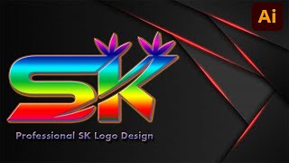 Create a Professional SK Logo Design 2024 Adobe Illustrator Bangla Tutorial  Graphic design [upl. by Llemej540]