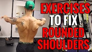 2 Correction Exercises to FIX ROUNDED SHOULDERS [upl. by Wilburt]