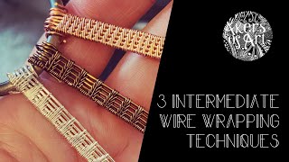 3 Intermediate Wire Wrapping Patterns  Tutorial [upl. by Torray]