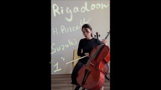 Rigadoon by HPurcell Suzuki cello book 1 No13 [upl. by Uke]