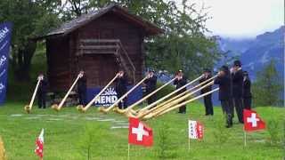 Alphorn players in Nendaz Switzerland [upl. by Uticas]