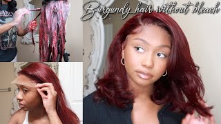 How to dye wig burgundy without bleach  Beauty Forever Hair [upl. by Boyce150]