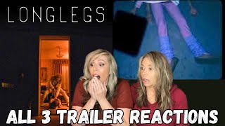 LONGLEGS movie All 3 Teasers  Trailer Reactions  Nicolas Cage is CREEPY AF [upl. by Bever]