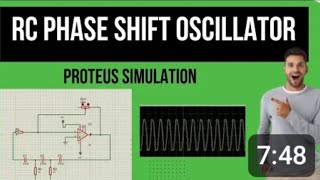 RC Phase Shift Oscillator SimulationProteus SimulationRC phase shift oscillatoranalog electronics [upl. by Nnomae]