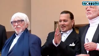 Johnny Depp Gets Standing Ovation in Cannes COMEBACK [upl. by Anived]