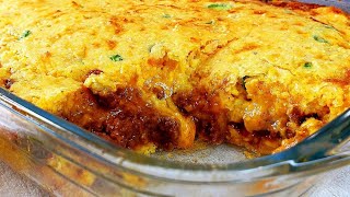 TAMALE PIE  Ground Beef amp Cornbread Casserole [upl. by Nahtnaoj]