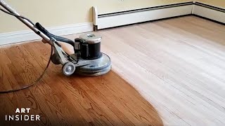 Refinishing Hardwood Floors Yourself powerful [upl. by Eelsha]