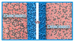 Embossed vs Debossed using Swirly Flowers Deep Impression Texture Roller [upl. by Alyakcim]