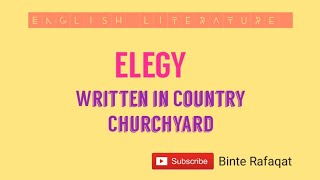 ELEGY WRITTEN IN A COUNTRY CHURCHYARD [upl. by Cirdes]