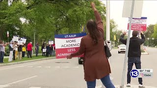 UT staff faculty students picketing [upl. by Ingamar]